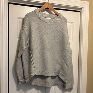 Banana Republic Factory Textured Stitch Pullover Grey Sweater